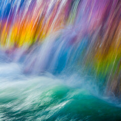 rainbow in the waterfall gless ai generative 