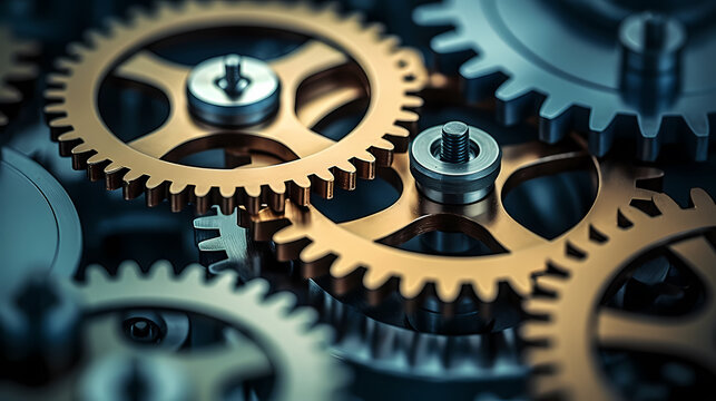 A series of interrelated gears symbolizes the synergy between different elements of a well-functioning system