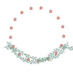 Hand drawn floral frames with flowers. Wreath. Elegant logo template. Vector illustration for labels, branding business identity, wedding invitation