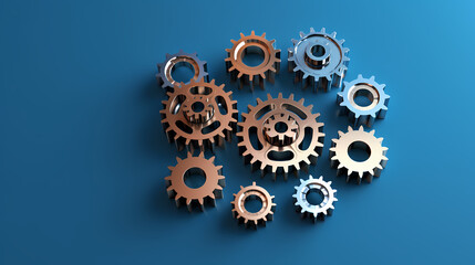 A series of interrelated gears symbolizes the synergy between different elements of a well-functioning system