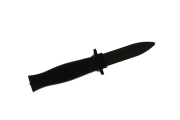 Switch blade type knife, silhouette on a white background 