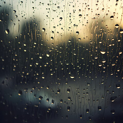 Raindrops on a windowpane.