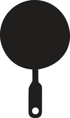 Frying pan or frypan in silhouette vector icon