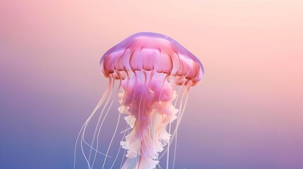 Beautiful pink jellyfish in the deep sea