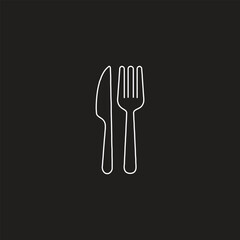 Fork, knife, spoon and plate set icons. Tableware set flat style. Dinnerservice collection. Plate, fork and knife for apps and websites.