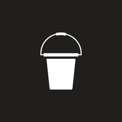 Cleaning Bucket Icon on Black and White Vector Backgrounds
