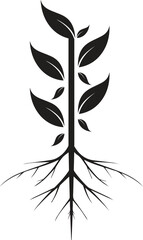 Plant with root set illustration vector design