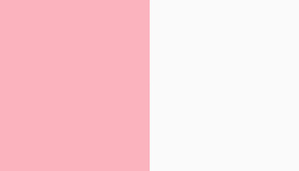 Obraz premium Light pink pastel white solid color split fifty fifty 50/50 banner background wall paper