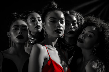 society spotlight group of women trying to stand out from the crowd women's day international women's day