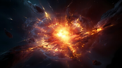Fototapeta na wymiar Supernova explosion in outer space
