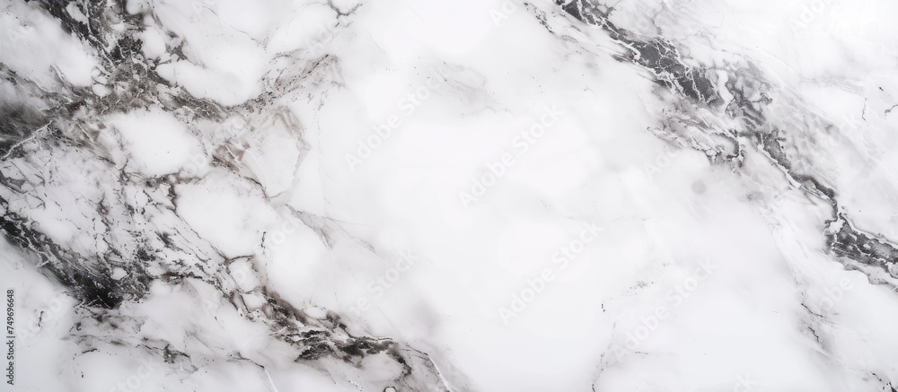 Poster this close-up view showcases the intricate details of a white marble texture, revealing the unique p