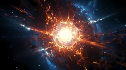 Fototapeta premium Supernova explosion in outer space