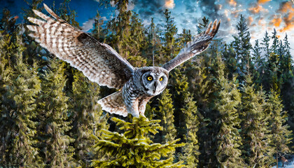 An owls landing time.