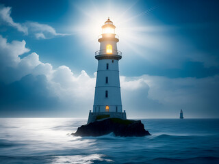 Obraz premium lighthouse at night
