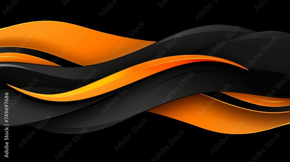 Aufkleber dynamic 3d abstract background with bright black and orange tones for modern design concepts