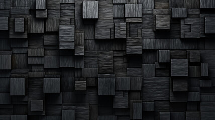 a tile wall of black with squares