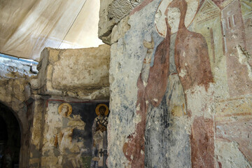 Byzantine frescoes of saints