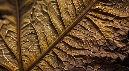 Dried leaf texture natural tropical leaf close up from Generative AI