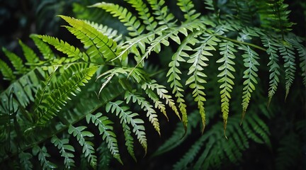 Fototapeta na wymiar Ferns leaf texture natural tropical leaf close up from Generative AI