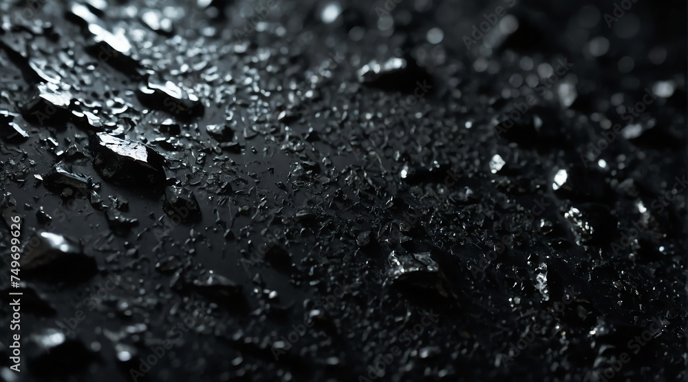 Poster shiny sparkling black foil surface texture from generative ai