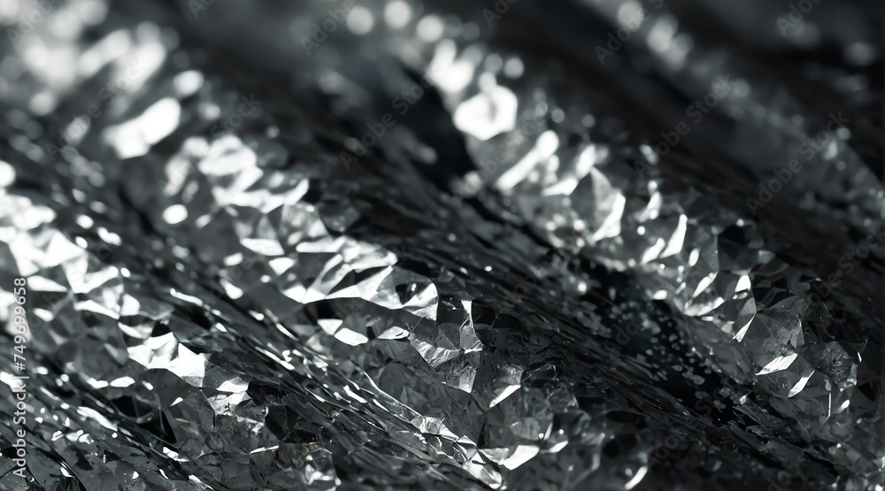 Poster shiny sparkling gray foil surface texture from generative ai