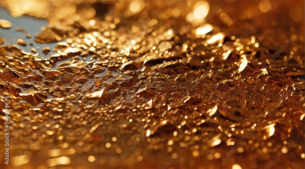 Aufkleber shiny sparkling orange foil surface texture from generative ai