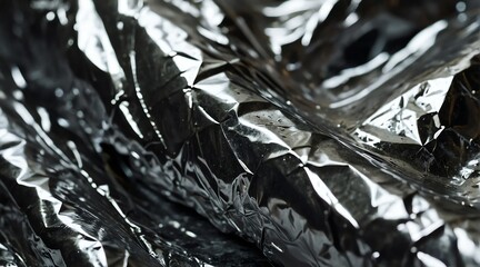 Shiny silver foil surface texture from Generative AI