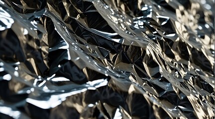 Shiny silver foil surface texture from Generative AI