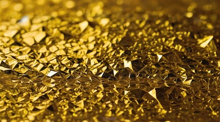 Shiny sparkling yellow foil surface texture from Generative AI