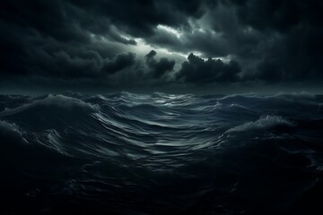 Dark stormy sky over the sea