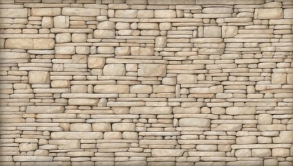  Seamless Fieldstone Stone Wall Texture. AI Generated 