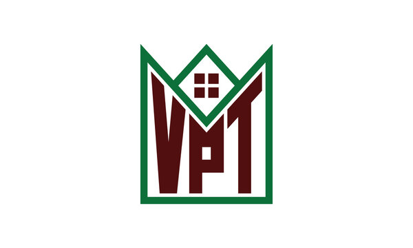 VPT initial letter real estate builders logo design vector. construction, housing, home marker, property, building, apartment, flat, compartment, business, corporate, house rent, rental, commercial