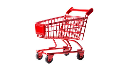 Retail Trolley Basket isolated on white background or png transparent background.