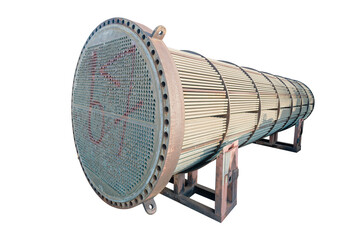 Heat exchanger shell and tube repairing isolated on white
