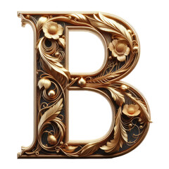 Isolated 3D Letter on a Clear PNG Canvas Generative AI