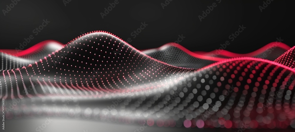 Poster captivating dark design background featuring magical waves and bokeh effects for a futuristic touch