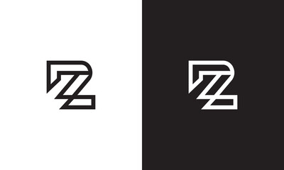 DZ logo, monogram unique logo, black and white logo, premium elegant logo, letter DZ Vector minimalist