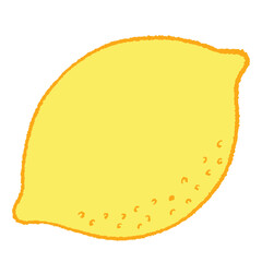 Hand drawn lemon in crayon colouring style for food, fruits, cafe, restaurant, juice, drink menu, recipe, baking book, breakfast, brunch, sweet dessert, print, logo, icon, sticker, tattoo, ads, summer