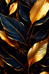 golden and black leaves background