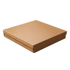 Blank cardboard book mailer box isolated on transparent background, png