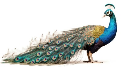 Photo of a peacock with a beautiful tail.