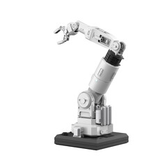 Ai robotic arm isolated on white background