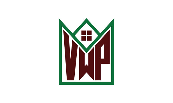 VWP initial letter real estate builders logo design vector. construction, housing, home marker, property, building, apartment, flat, compartment, business, corporate, house rent, rental, commercial
