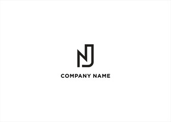 Initial Letter Logo NJ JN Logo Stock Vector