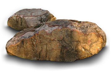 Set of stones white background, Clipping path