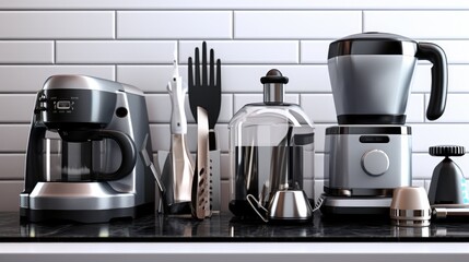 Photo of a set of different kitchen utensils