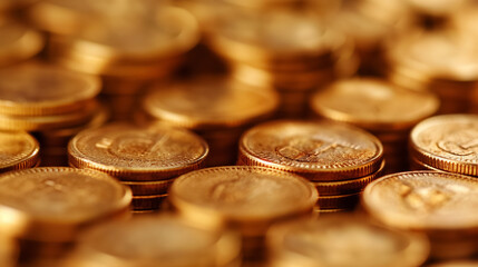Sea of gold coins shimmering closely.