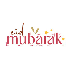 Happy Eid Mubarak Typography Vector for Muslim