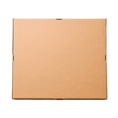 Blank blank cardboard pizza box isolated on transparent background, png