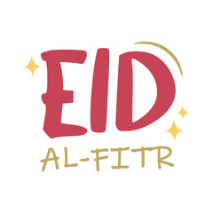 Eid Al-Fitr Typography Vector for Muslim
